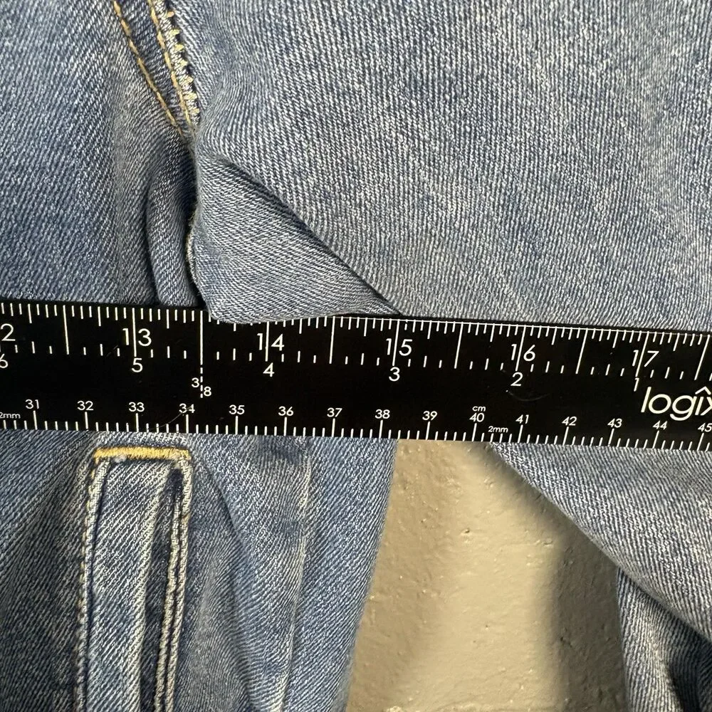 Old Navy Kids Denim Jacket Youth Large 10-12 Blue Trucker Button Front Stretch